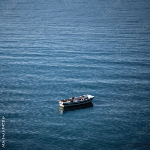 small boat on the sea © Tidarat