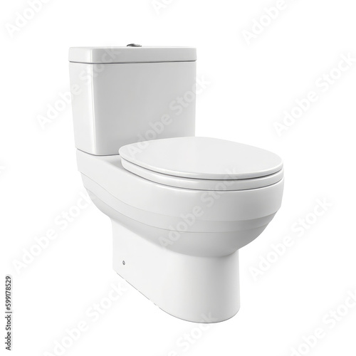 white flush toilet isolated on white
