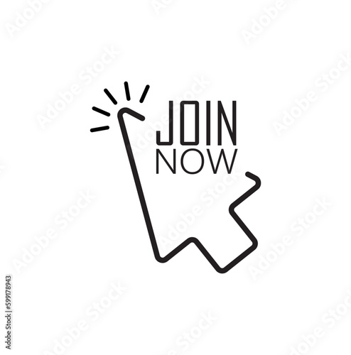 join now sign on white background	