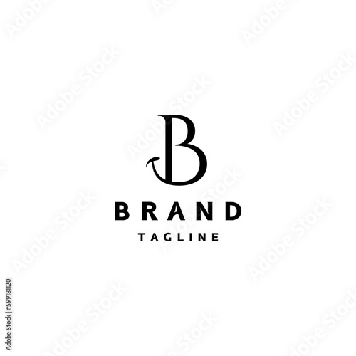 Initial Letter B With A Smile Line Design. Smiling Letter B Logo Design.
