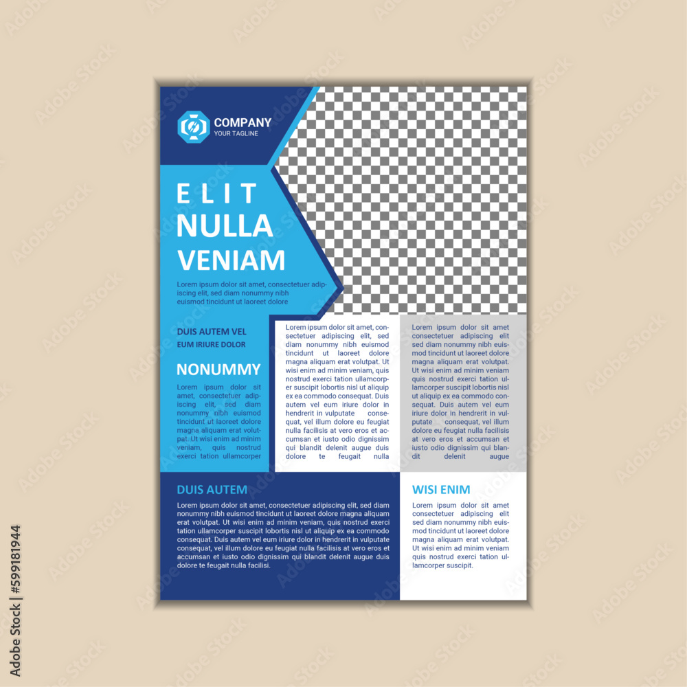 Vector Business Flyer Design Template A4 Size with Bleed