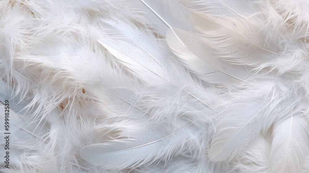 White feather texture background. Generative AI. White feather texture background. Generative AI.