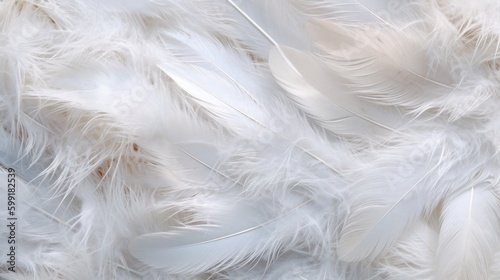 White feather texture background. Generative AI.