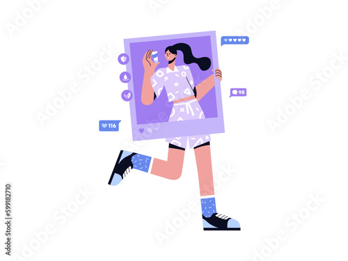 Social Media Content Creator Youtuber Instagram Ads Endorsement Facebook Twitter Tiktok Video Photo Model Digital Marketing campagin Illustration