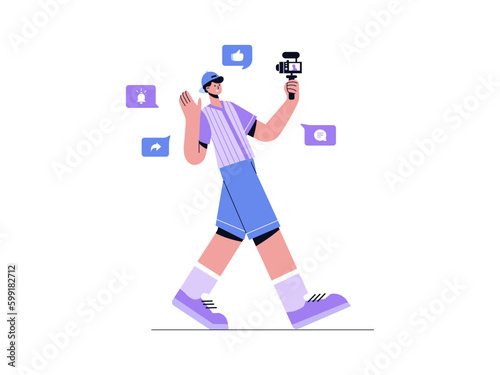 Social Media Content Creator Youtuber Instagram Ads Endorsement Facebook Twitter Tiktok Video Photo Model Digital Marketing campagin Illustration