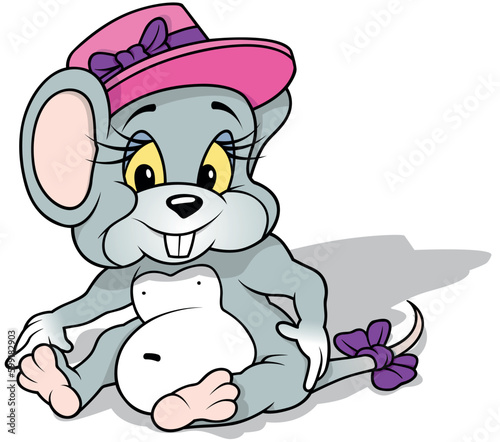 Cute Little Gray Mouse with...