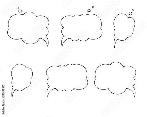 Speech bubble collection isolated on transparent background. For text, thought, talk, message, dialogue. 