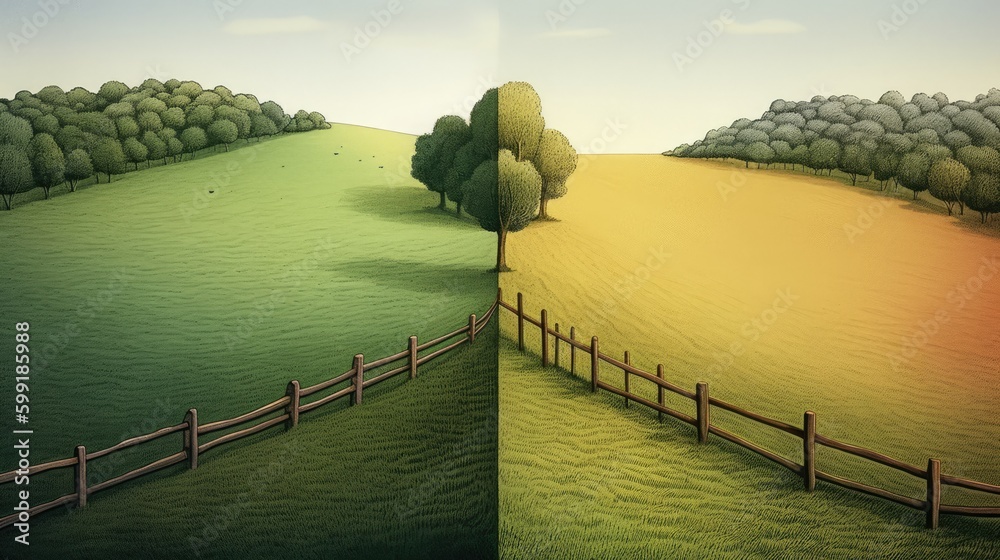 Idiom Inspired Illustration Grass Is Always Greener On The Other Side Idiom Inspired Illustration Grass Is Always Greener On The Other Side