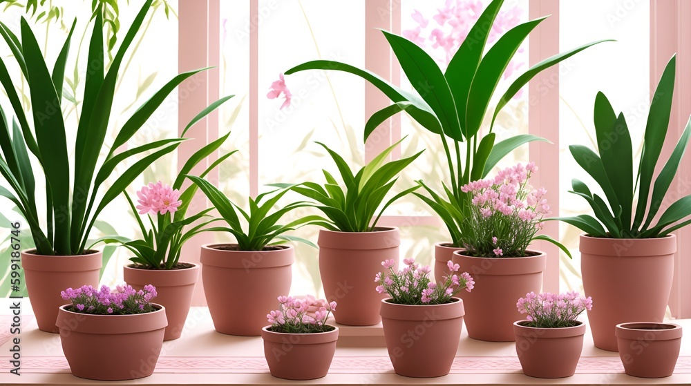 Beautiful looking potted plants on a table 