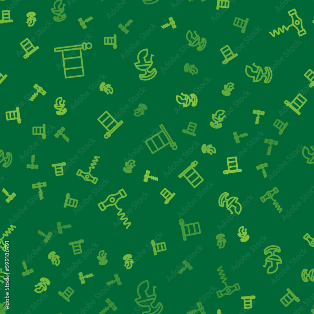 Set line Flag Italy, Wine corkscrew and Roman army helmet on seamless pattern. Vector