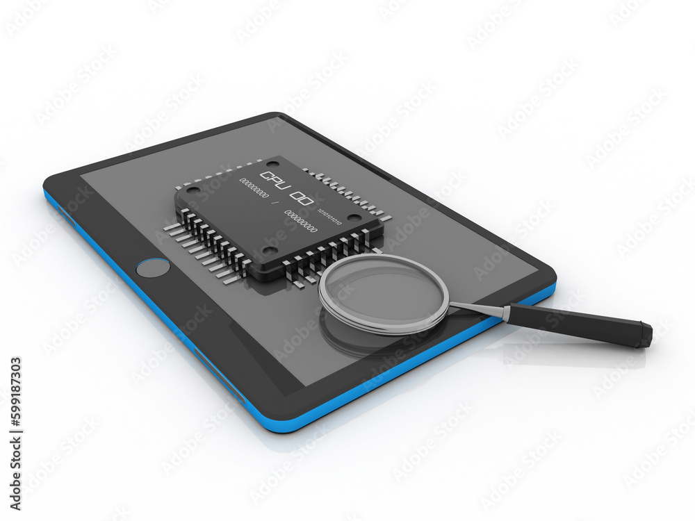 3d rendering microchips on mobile phone search concept
3d rendering microchips on mobile phone search concept