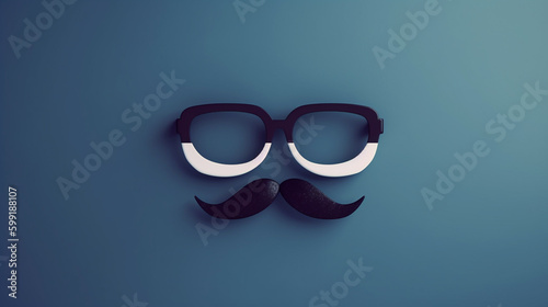 Happy father day, Black glasses with a mustache generative ai