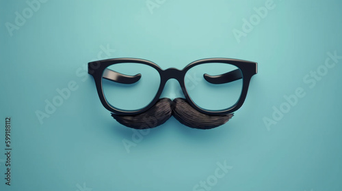 Happy father day, Black glasses with a mustache generative ai