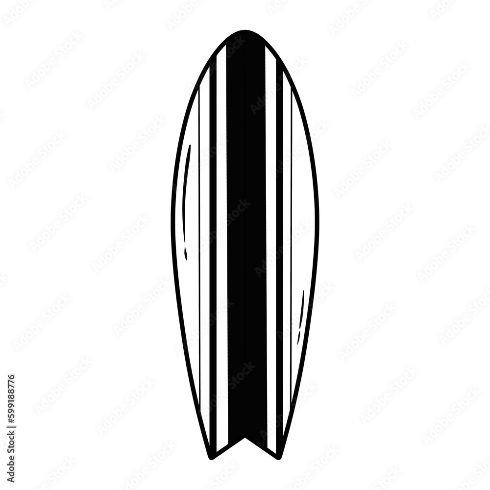 Surfboad Black doodle. Surfboad Black doodle.