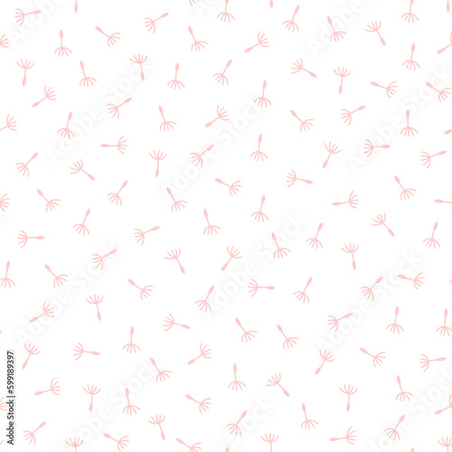 Seamless pattern with pink dandelion
