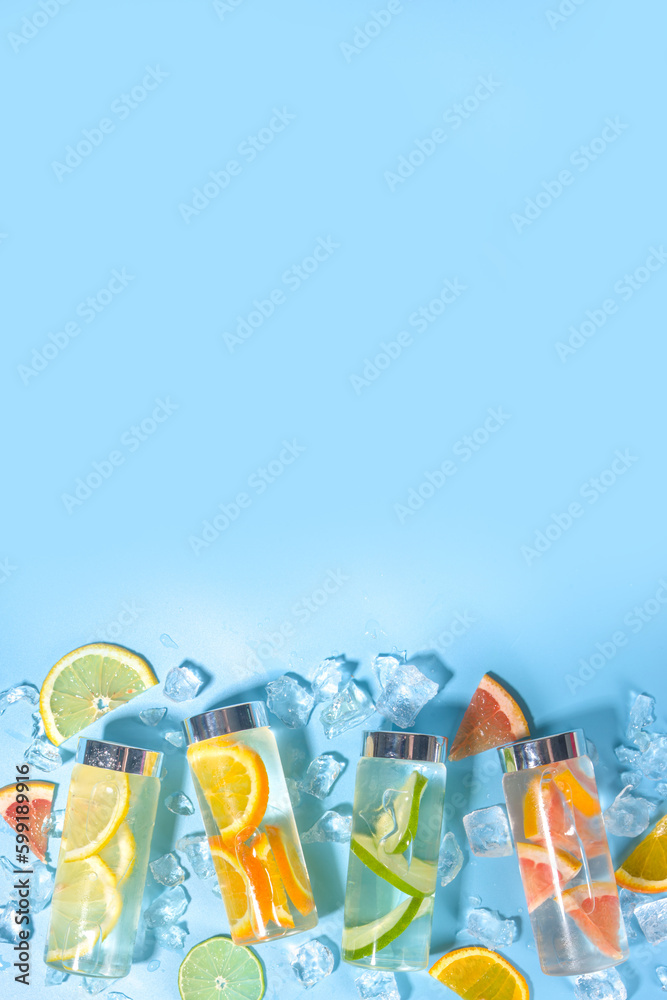 Samolepka Various summer infused water bottles
