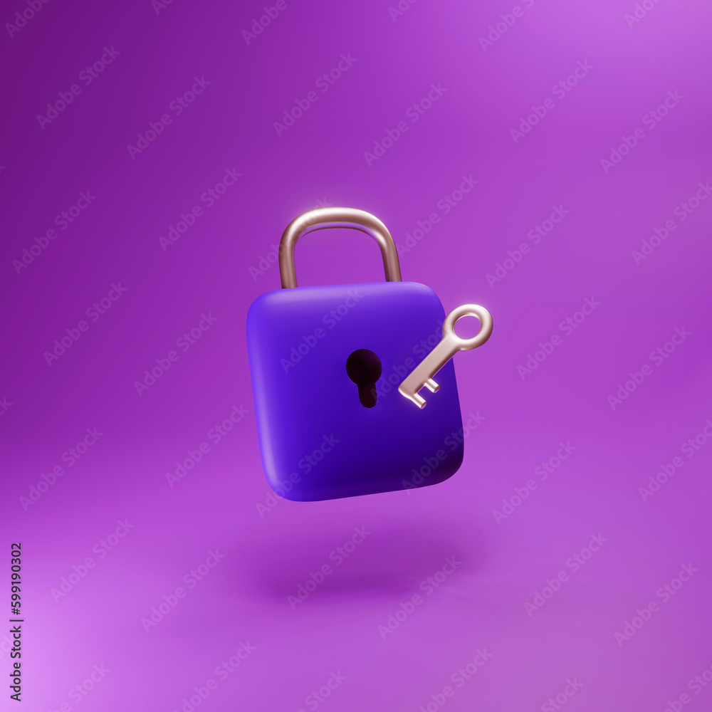 lock icon with key simple 3d illustration on pastel abstract background minimal concept 3d rendering lock icon with key simple 3d illustration on pastel abstract background minimal concept 3d rendering