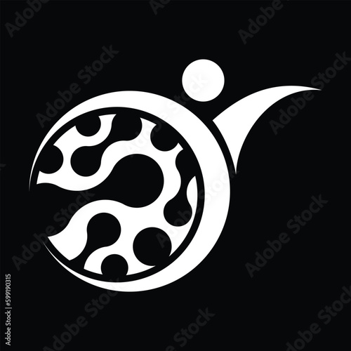 molecules and youth icon vector 