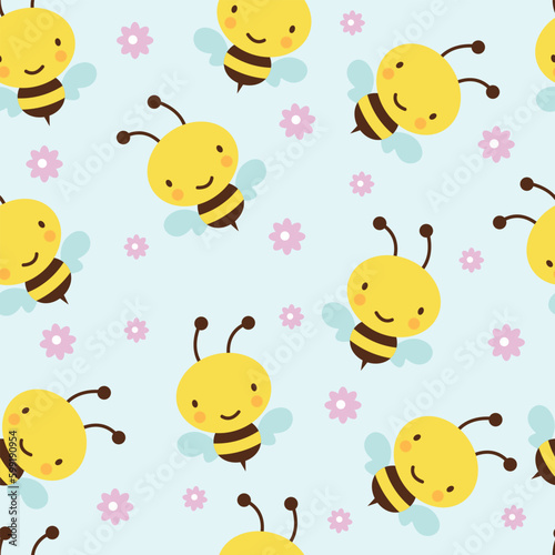 seamless pattern with funny bee