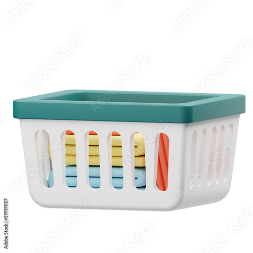 Laundry Basket 3D Icon 