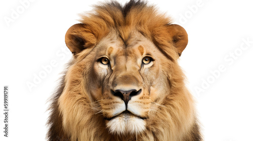 lion face shot isolated on transparent background png