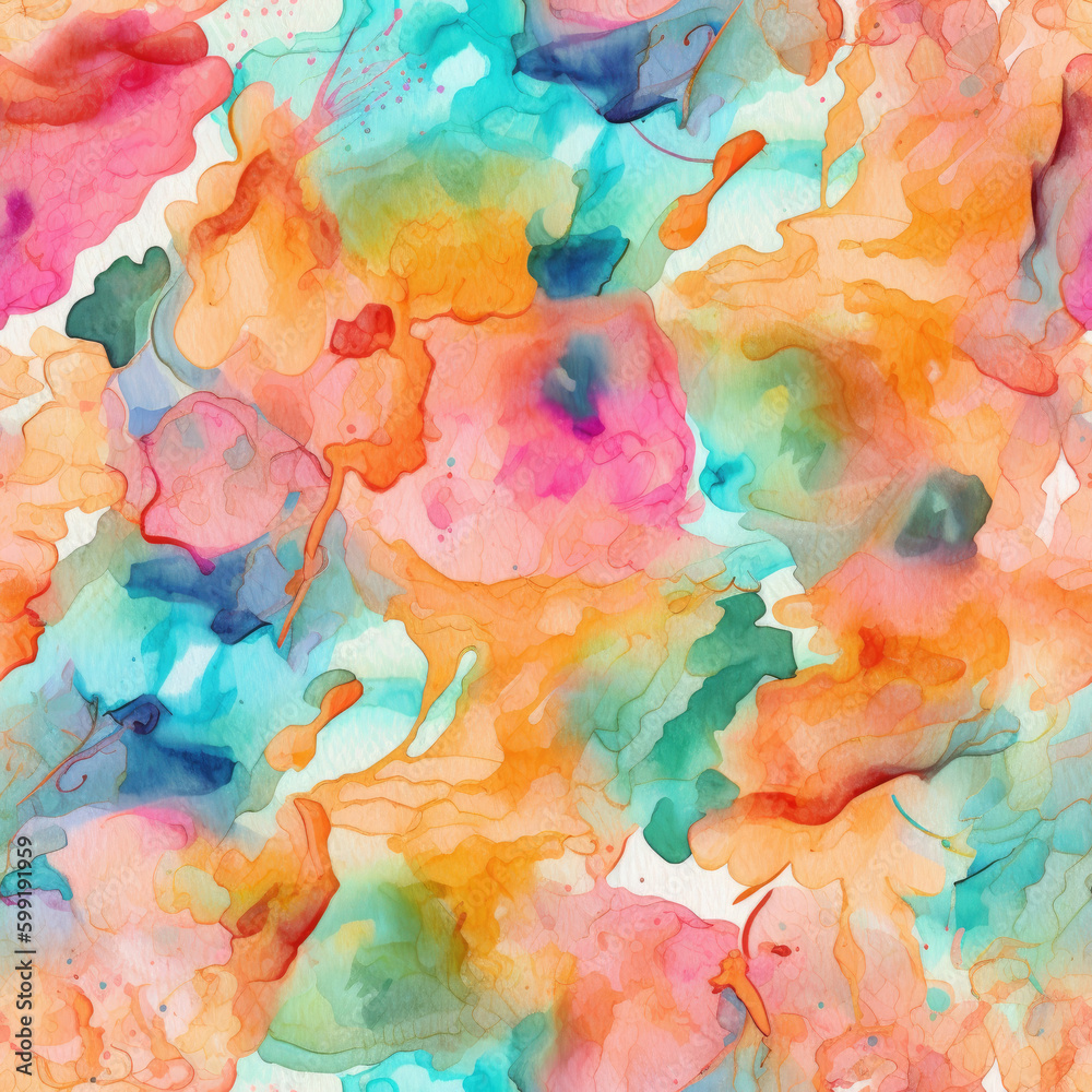 Seamless abstract watercolor pattern made with Generative AI. Seamless abstract watercolor pattern made with Generative AI.