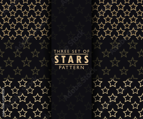 Tiny Stars Vector Patterns. Irregular Hand Drawn Simple Starry Sky Print for Fabric, Textile, Wrapping Paper. seamless background with stars pattern Little Stars Isolated on Black Background photo