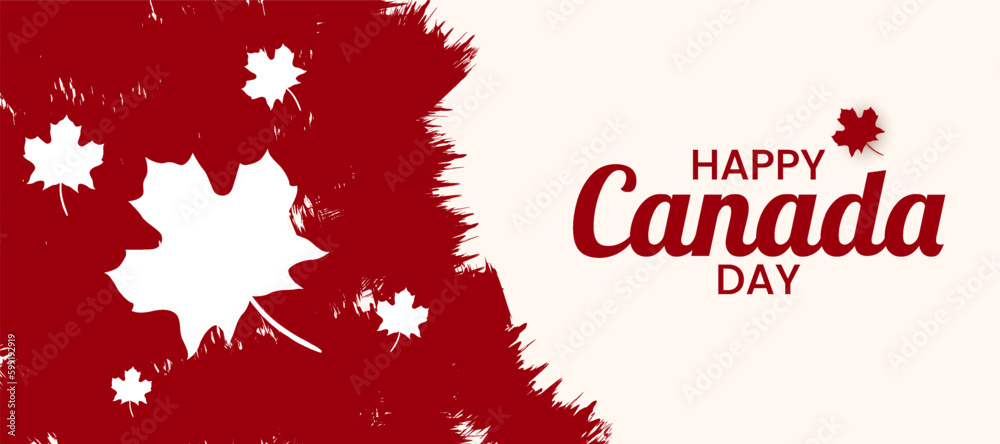 1st July 2020 Happy Canada Day banner for independence day background with red maple. Vector illustration greeting card. Canada holiday concept design. Red White theme with Maple leaf.