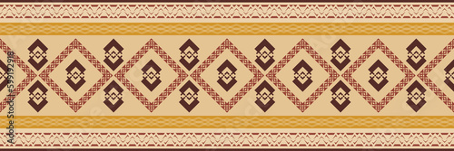 Seamless border, ethnic background, vector banner