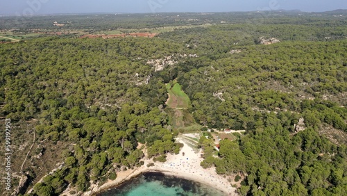 Wallpaper Mural survol aérien des plages de cala Galdana à Minorque dans les iles baléares en Espagne Torontodigital.ca