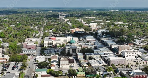 2023 winter aerial drone video of Deland, Florida	