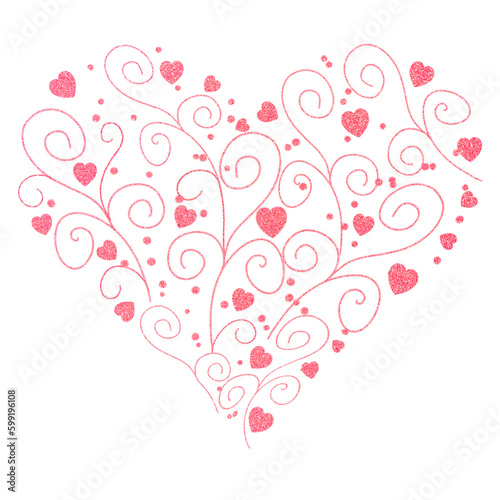 Pink Abstract heart shape outline. 