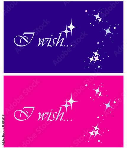 Two backgrounds blue and fuchsia with stars and copy space. Vector illustration for t-shirt print  greeting card  book cover.