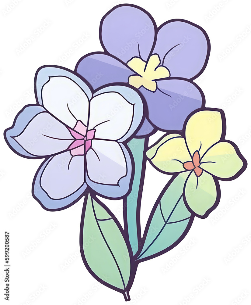 Flower sticker transparent illustration.