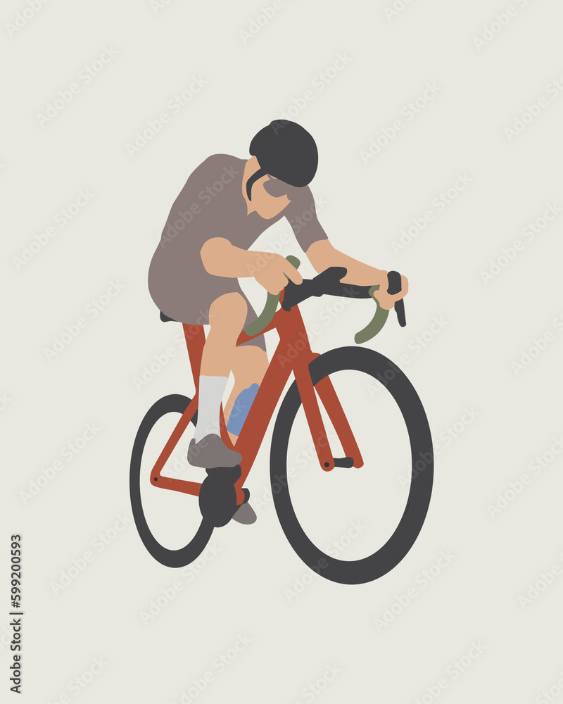 Obraz premium illustration design of a man riding a bicycle