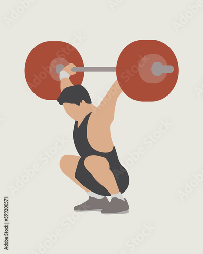 illustration design depicting a male athlete lifting weights