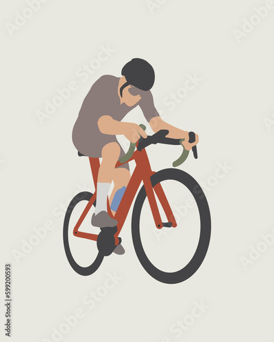 illustration design of a man riding a bicycle