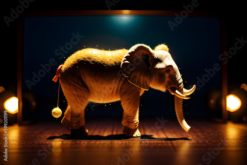 Illustration of elephant in African safari,