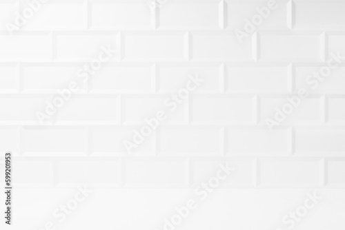 White soft light bright abstract stage mockup with white glossy ceramic rectangle tile as wall, mockup for presentation cosmetic products, goods, design. Blank abstract interior of bathroom, kitchen.
