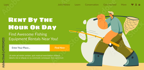 Fishing equipment rental, website page service