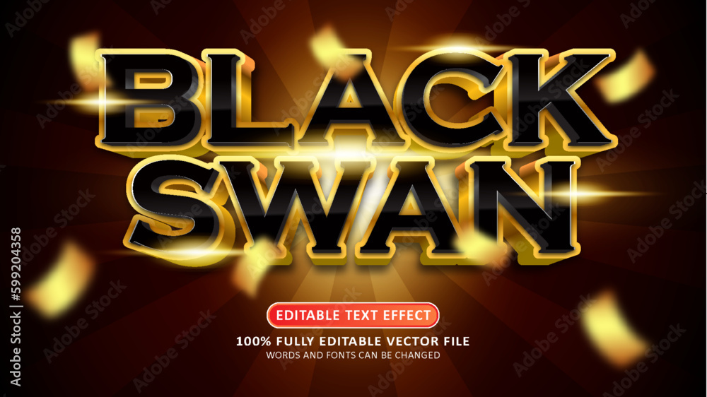 Black swan game title 3d editable modern text effect Black swan game title 3d editable modern text effect
