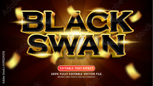 Black swan game title 3d editable modern text effect