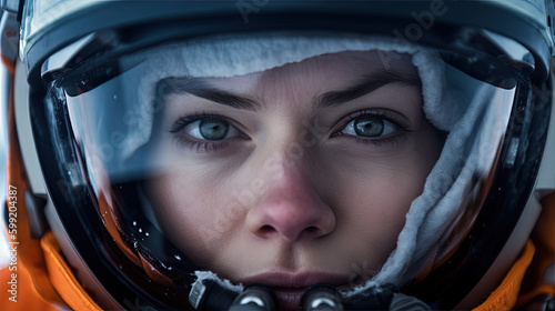 female astronaut close up