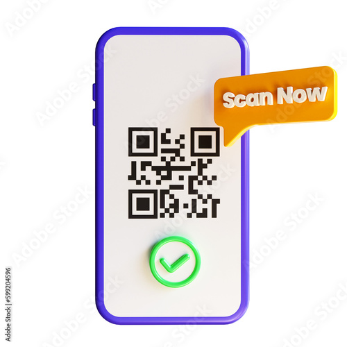Scanning QR code, QR code verification, download page of the mobile apps, transaction with QR code from online payment, shopping special offer promotion via smartphone, 3d rendering