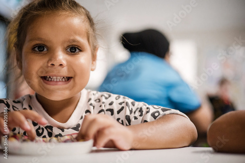 Young Aboriginal girl at preschool photo