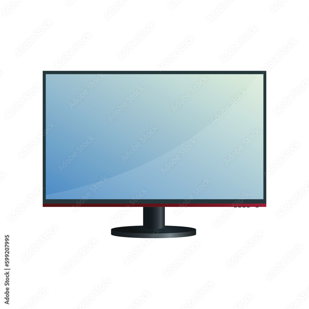 Realistic computer monitor, screen isolated on white background. Vector illustration Realistic computer monitor, screen isolated on white background. Vector illustration