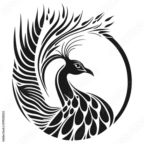 peacock silhouette logo