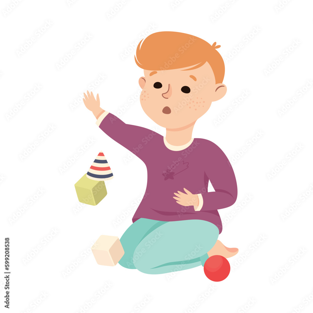 Bullied Boy Suffering from Mockery and Sneer Vector Illustration