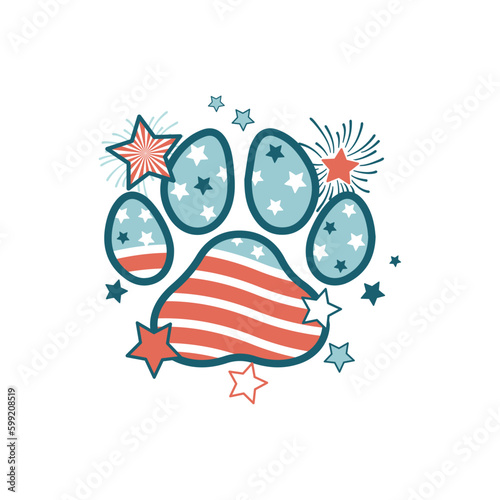 Groovy 4th of July vector