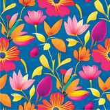 Floral pattern. Beautiful flowers vector. Bright flowers pattern. Floral background. Ornament of bright flowers.